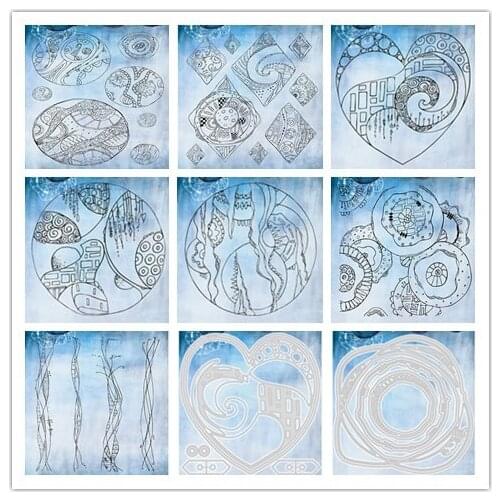 Heart background Transparent Clear Stamps and dies for DIY Scrapbooking/Card Making/Kids Christmas Fun Decoration Supplies