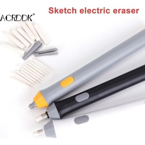 Adjustable Auto Eraser Pen with 5mm 2.3mm Eraser Refills Battery Operated Painting Accessory Stationery FC