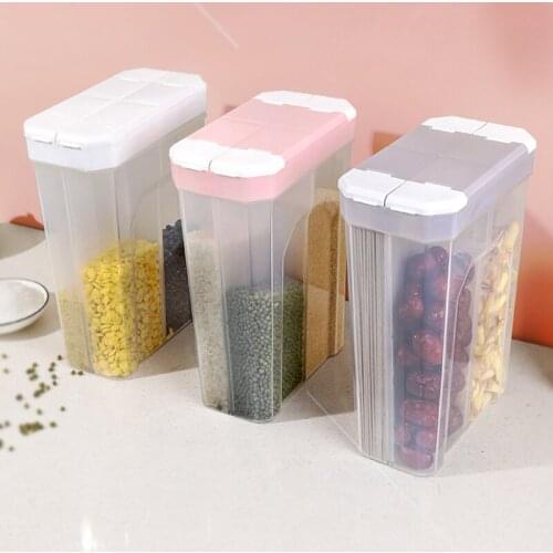 Dog Food Storage Bucket Pet Snack Storage Tank Cat Transparent Sealed Storage Tank 4 Compartments Dry Goods Grocery Bucket