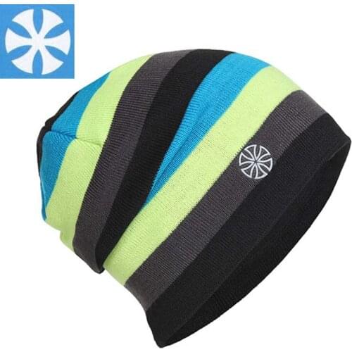 SN.SU.SK Warm Knitted Ski Hats Fleece Night Reflection Snowboard Winter Hat Cap Beanie Men And Women Gorros