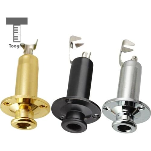 Tooyful 1/4'' Strap Lock Pin Jack End Pin Output Input Sockets Parts for Guitar Bass Silver Durable