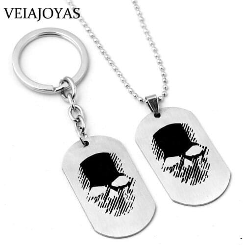Hip hop Jewelry Game Tom Clancys Ghost Recon Wildlands Pendants Necklace for women Dog Tag Necklace Skull Charms Key Chains Men