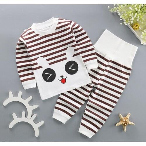 Spring Autumn 2pcs/set Baby Boy Girl Cotton Clothing Sets Newborn High Waist Sets Boy Clothes Suit(T Shirt+Pants)Infant Sets