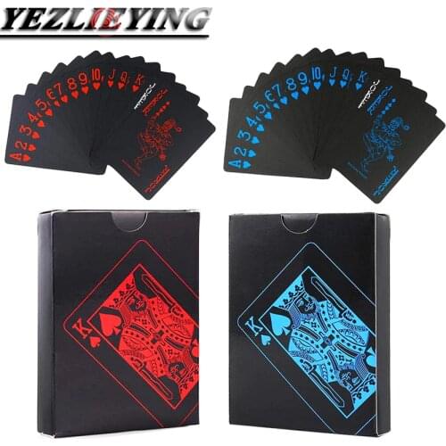 High Quality Playing Cards Waterproof Pure Black Playing Cards Plastic Board Game Card PVC Poker Cards Magic Tricks Cards