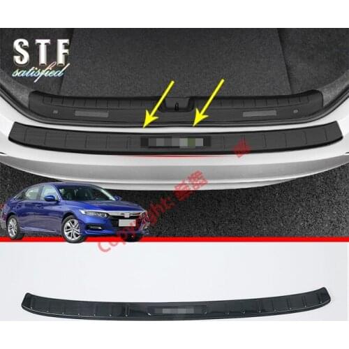 Stainless Steel Rear Bumper Protection Outside Trunk Sill Decorative Plate Pedal Black For Honda Accord MK10 2018 2019