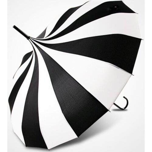 Umbrella Rain Women Art Classic Black and White Rain Umbrella Men Big Large Long Handle Windproof Corporate Gifts Unicorn XX505