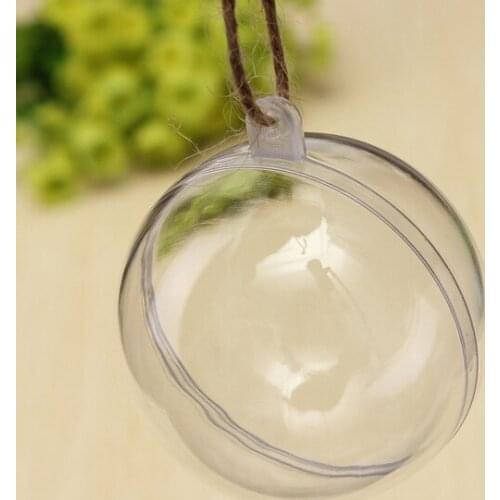 10pcs 6cm Romantic Design Christmas Decorations Ball Transparent Can Open Plastic Christmas Clear Bauble Ornament Gift Present
