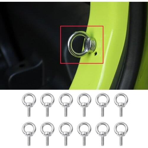 12Pcs Silver Stainless Steel Car Quick Removal Fastener Thumb Roof Screws Fit For Suzuki Jimny 2019 2020