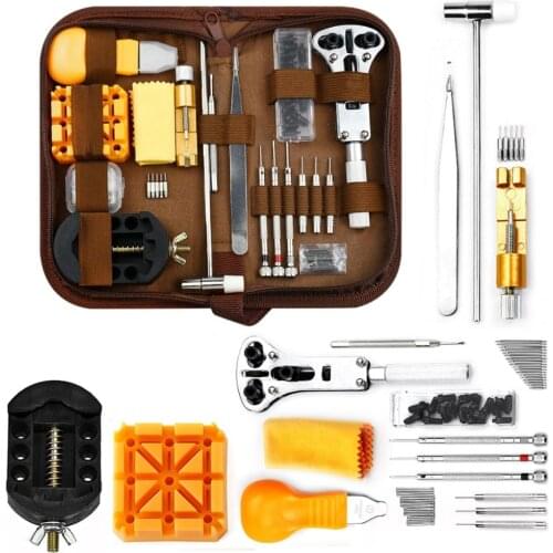 168Pcs Adjuster Watchmaker Watch Repair Kit Maintenance Key Fob Watch Opener Spring Bar Remover Watch Battery Replacement Strap
