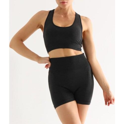 2pcs/set Women Womens Tracksuit Seamless Leggings Yoga Set Gym Clothes Sports Bra Fitness Top High Waist Sports Suits shorts+br