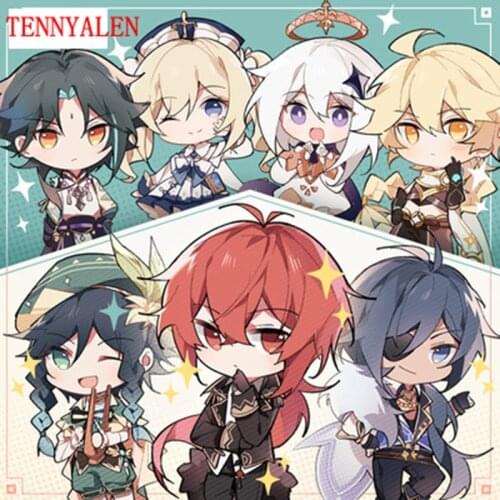 2020 New Game Genshin Impact Cute Doujin Pendant Character Keychain Cartoon Medal Paramount Kaka Acrylic Pendant Gift