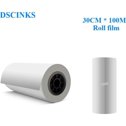 30cm*100m Roll PET film Double Sided Adhesive 75U thickness transparent Film transfer DTF Film printing direct transfer film