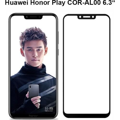 3D Full Glue Cover Tempered Glass Huawei Honor Play Screen Protector Phone Film sFor Huawei Honor Play Full Glue Glass 6.3"Inch