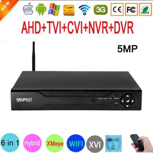 5MP XMeye Face Detection Hi3531D Audio H.265+ 16CH 16 Channel 8CH 8 Channel Hybrid WIFI 6 in 1 XVI TVI CVI NVR AHD CCTV DVR