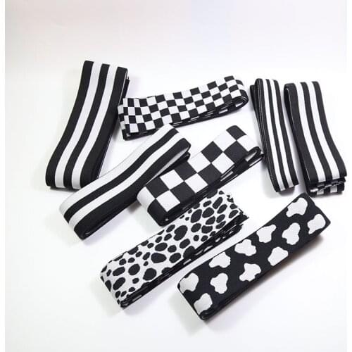 Black and white skin-tight elastic band webbing pants waistband rubber band flat accessories elastic pants belt