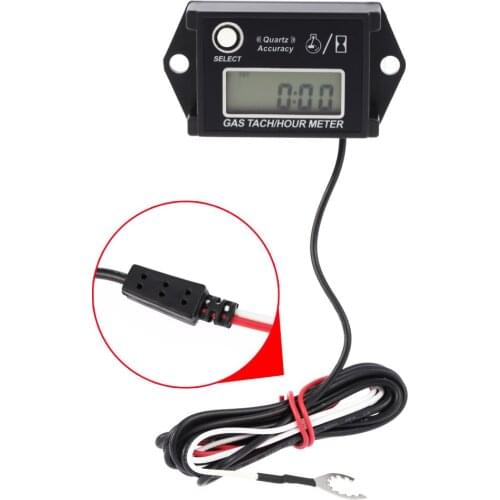 LCD Digital Tachometer Tach/Hour Meter RPM Tester for 2/4 Stroke Engine Motorcycles