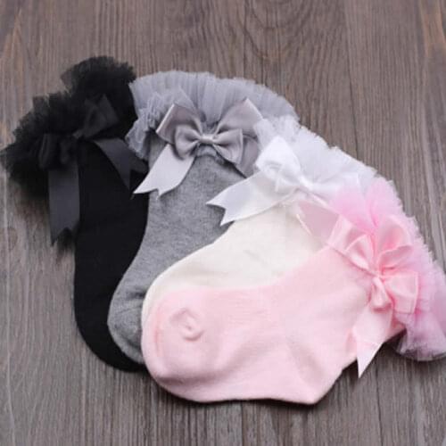 Kids lace socks spring autumn period newborn toddler baby knee high socks cotton baby princess lace legwarm knee socks