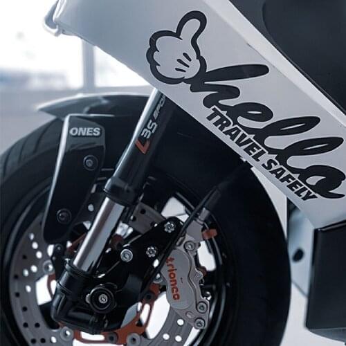 Motorbike Label Motocross Dirt Bike Oil Tank Sticker Hello Moto Travel Safely Car Styling Auto Decals