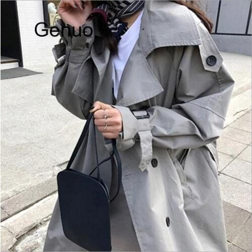 Genuo Women's Double Breasted Trench Coats
