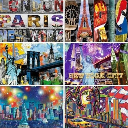 HUACAN 5D Diamond Painting New York City Full Square Handicraft Sale DIY Diamond Embroidery Landscape Rhinestone Kit Home Decor