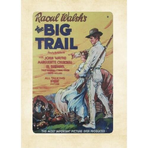 Circle metal wall decor Big Rail Western Movies metal tin sign