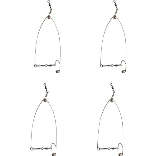 4PCS Automatic Fishing Hook Stainless Steel Ejection Spring Full Speed Artifact Parts Lazy Person Jig Head Fishing Accessories