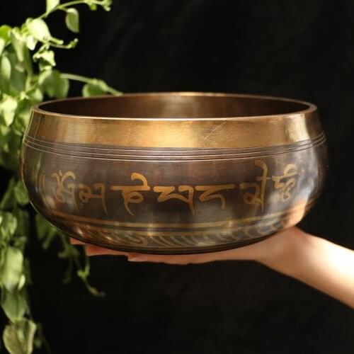 Nepal Handmade Brass Tibetan Sing Bowl Yoga Meditation Chanting Bowl Music Therapy Singing Bowl Himalayan Buddha Sound Bowl