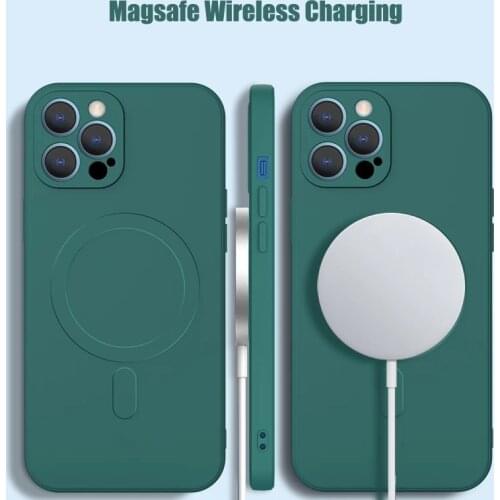 12MINI Liquid Silicone Case Original Magnetic Wireless Charging Cover for iPhone 12 11 Pro Max X XS MAX XR 7 8 Plus SE2020 CASE