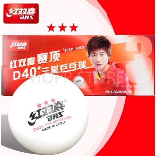 DHS 3 Star D40+ Table Tennis Ball 3-STAR New Material ABS Seamed Poly Plastic Original DHS Ball 3 Star Ping Pong Balls