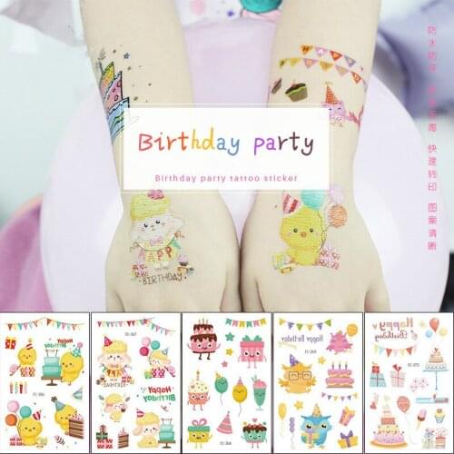 Tattoo Stickers Kid Cute Birthday Party unicorn Cartoon Animal Waterproof Temporary Fake Tattoo Children Boy Girl Christmas Gift