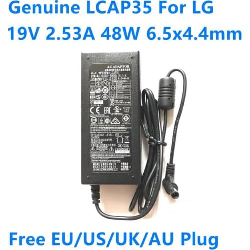 Genuine 19V 2.53A 48W LCAP35 DA-48F19 AC Adapter Charger For LG Monitor A4819_FDY E1945CW IPS224T LCAP21C Power Supply Charger