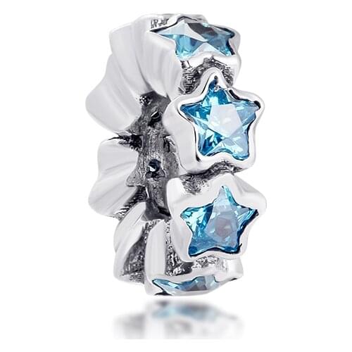 Fit for Pandora Bracelets Blue Starshine Beads 100% Authentic 925 Sterling Silver Charms Jewelry CK277B