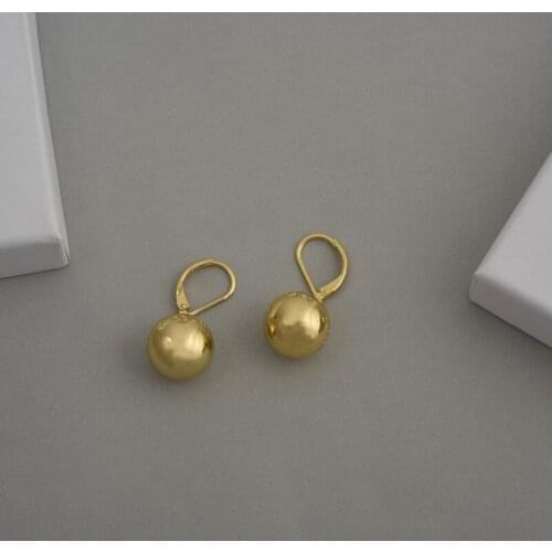 European and American popular golden ball earrings earrings solid small golden ball earrings
