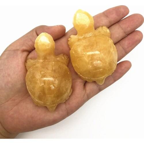Lovely 1PC Natural Yellow Topaz Jade Stones Tortoise Hand Carved Crystal Animal Gifts Natural Quartz Crystals