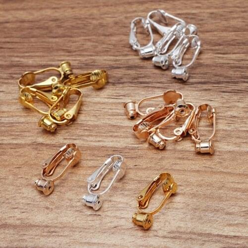 20pcs 9*21.5mm Metal Copper Ear Clip Base 3 Colors Plated Earrings Setting U-shaped Ear Bone Earrings For Jewelry Making