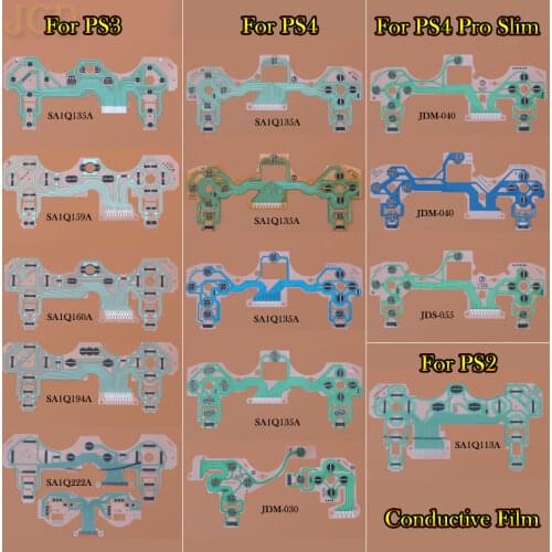 JCD For Dualshock PS4 Pro Slim JDM 030 040 Controller Conductive Film Keypad Flex Cable for PS2 PS3 Buttons Ribbon Circuit Board