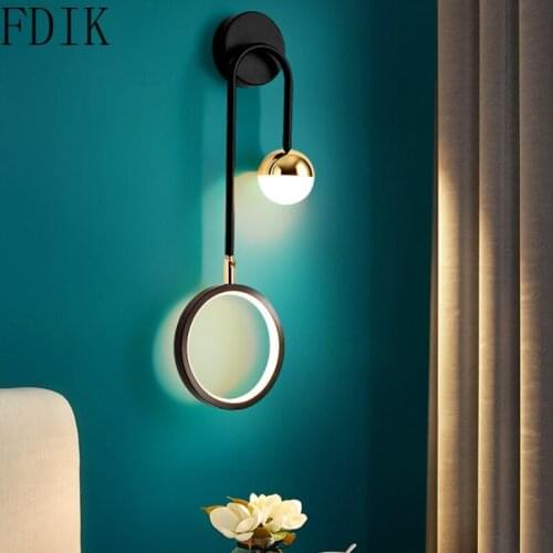 Modern Wall Lamp Nordic Bedroom Sconce Bedside Luxury Aisle Living Room Mirror Lights Decor Net Red Interior Luminaire Lighting