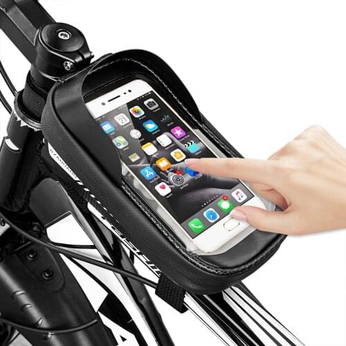 Bicycle Frame Bag Front Top Tube Bag Cycling Bag 6.5in Bike Phone Holder Touchscreen Phone Pouch MTB Road Bike Accessories