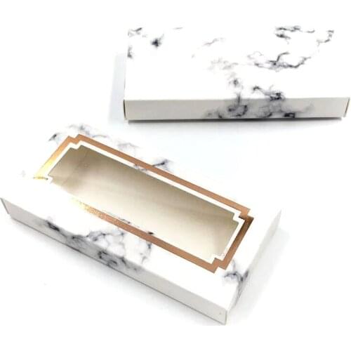 Wholesale paper false eyelash packaging box lash boxes packaging custom logo faux cils mink eyelashes marble paper cases vendors