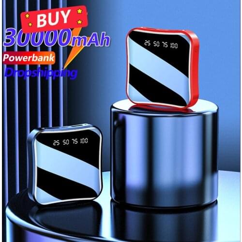 30000mAh Mobile Power Bank Portable Charger Fast Charging LED Display External Power Supply Charger Mobile Poverbank for Xiaomi
