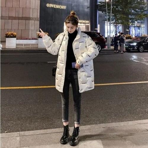 2021 Winter Womens Wadded Parka Vintage Loose Outwear Japanese Fashion embroidery Women Clothing Mid-length Coats Female