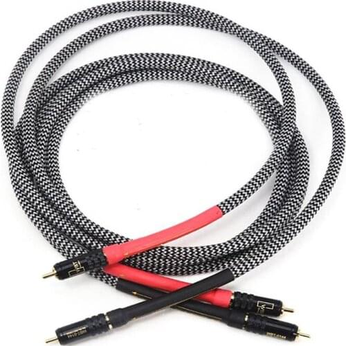 1 pair Hifi WBT-0144 Gold Plated RCA plugs QED Signature OFC Silver-Plated Interconnect RCA Cable