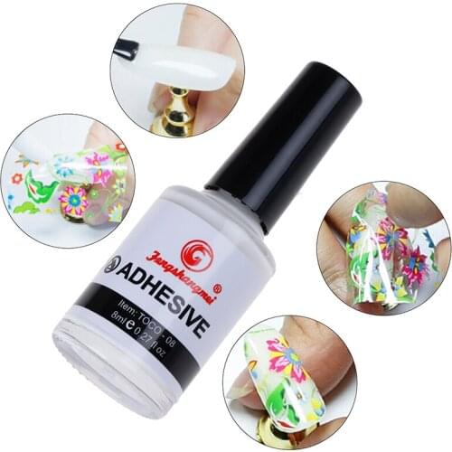 1PC Nail Glue Nail Art Transfer Tips White Nail Art Glue for Foil Adhesive Professional Acrylic Glue Transfer False Tips Gel