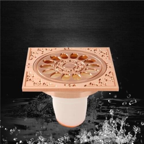 1pc New Brass Rose Gold/Antique Shower Drain Sink Bathroom Toilet Kitchen Balcony Universal Floor Drain