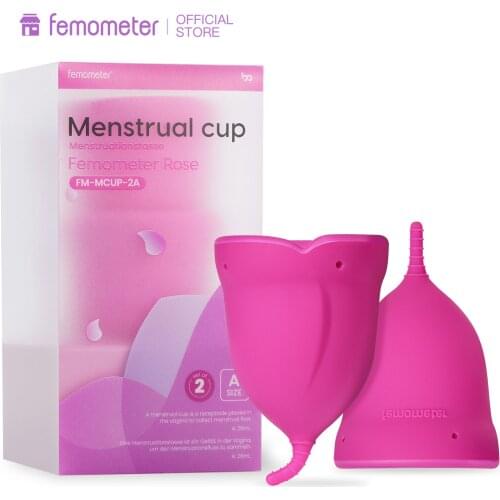 2Pcs/Set Femometer Sterilizing Menstrual Cup Medical Silicone Hygiene Sustainable Tampon Alternative Certified Copa Menstrual