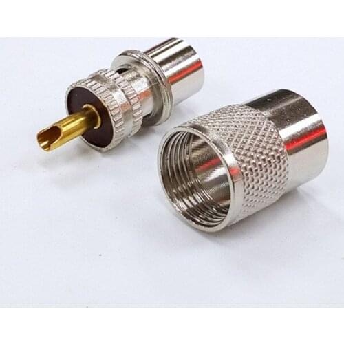 20pcs Screwed Coupling Connector RF UHF coaxial male PL259 Male Plug Straight Solder Connector Adapter Crimp for RG8U RG58-3