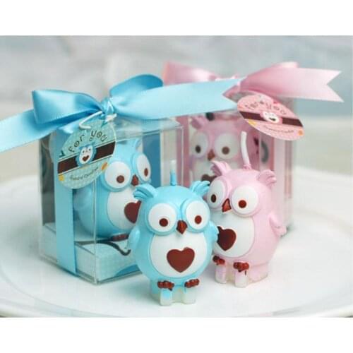 200pcs/lot free shipping Baby shower favors birthday part owl candle gifts wedding party decoration lin4555