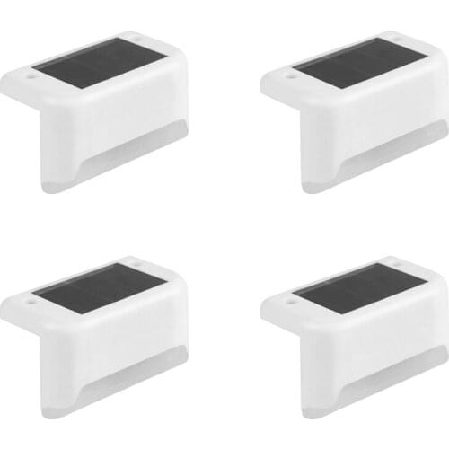 4Pcs LED Solar Path Stair Lights Outdoor Garden Yard Fence Wall Lawn Landscape Lamp Staircase Night Light Promotion