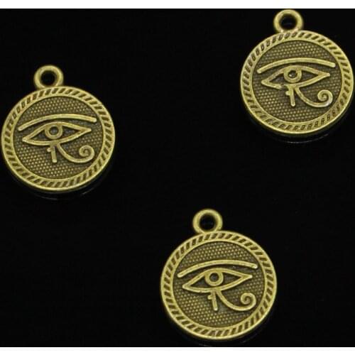 67pcs Antique Bronze Plated Eye of Horus Charms Pendant For DIY Necklace Bracelet Jewelry Making DIY Handmade 15mm