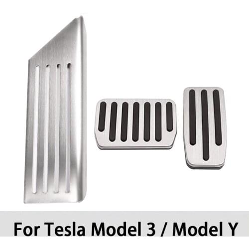 For Tesla Model 3 Y 2017-2021 Accessories Model 3 Aluminum Alloy Accelerator Brake Rest Pedal Car Foot Pedal Pads Covers Three